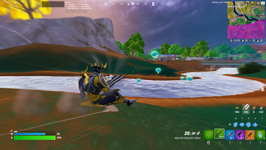 Sky Jelly Floating Near River in Fortnite