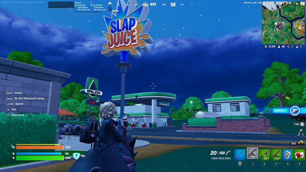 Fortnite Screenshot Showing Slap Juice Themed Gas Station
