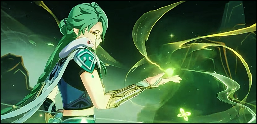 Upcoming dendro character in Genshin Impact, Baizhu in his elemental burst pose