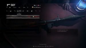 Infinite Ammo Rocket Launcher Buying Menu at the Merchant in Resident Evil 4 Remake