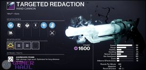 targeted rendition god roll