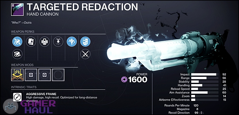 targeted rendition god roll