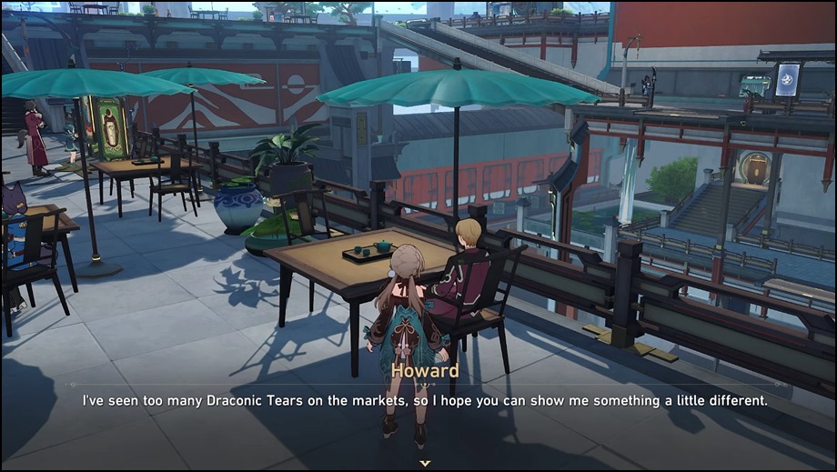 Location of the NPC, Howard, who gives the player rewards in exchange for their Draconic Tears in Honkai Star Rail