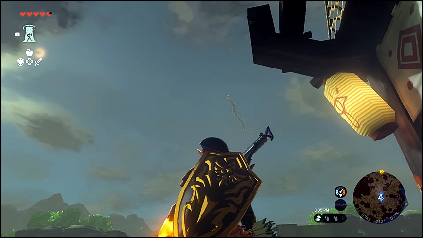 the Light Dragon flying in the sky of Hyrule in the legend of zelda: tears of the kingdom (totk)