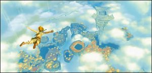 screenshot of link skydiving in Zelda TOTK
