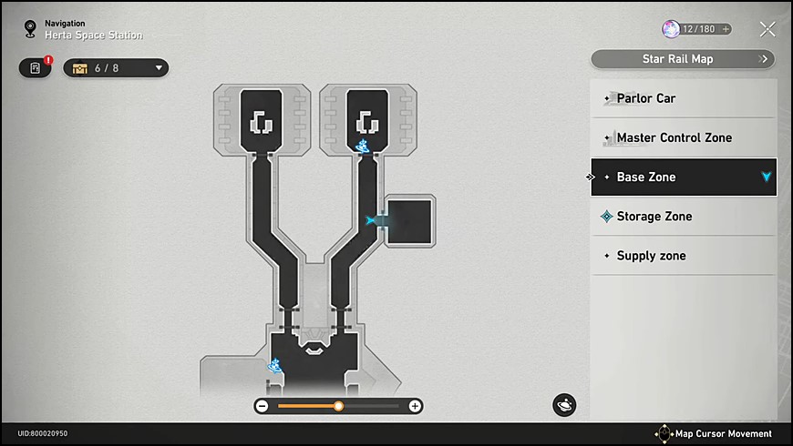 Honkai: Star Rail Map Showing the Location of the Blaze out of Space enemy in the Road to Revival Side quest
