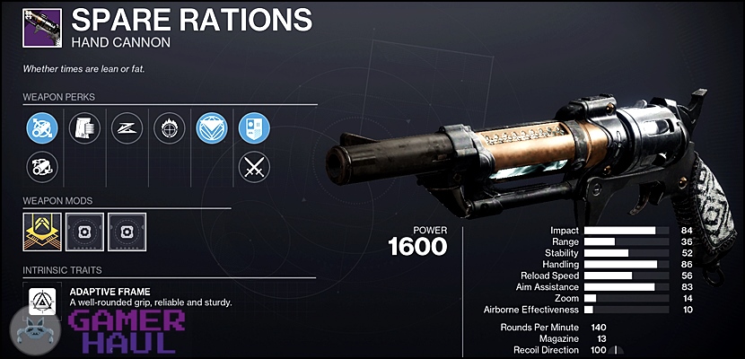 Spare Rations Farm Destiny 2