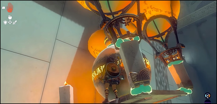 Link riding a hot air balloon in the legend of zelda tears of the kingdom