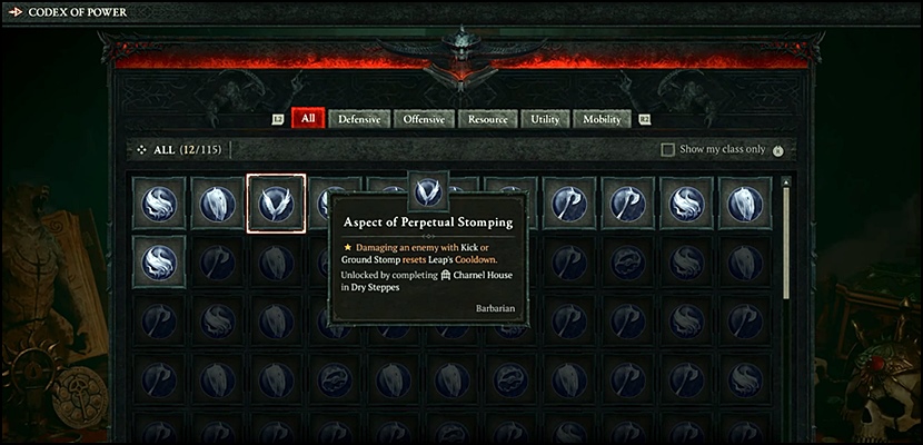 All Barbarian Codex Aspects List and Locations in Diablo 4