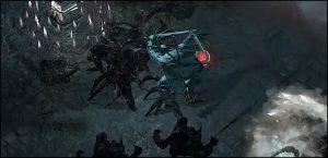 A Diablo 4 Barbarian under the effect of enemy control impaired debuff
