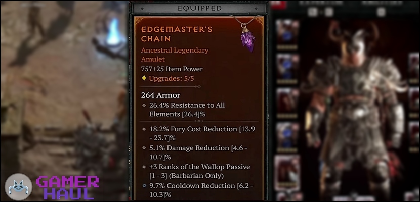 Best Barbarian Amulet Affixes Screenshot Diablo 4 (D4)