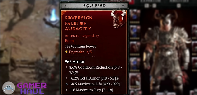 Best Barbarian Helm Affixes/Rolls Screenshot in Diablo 4