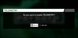 Telemetry Prompt to Opt in or Out in Payday 3
