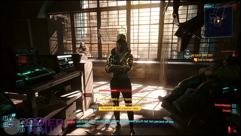 Dialogue Options with Angie in No Easy Way Out Gig of Cyberpunk 2077