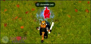 A stick of explosive dynamite in LEGO Fortnite.