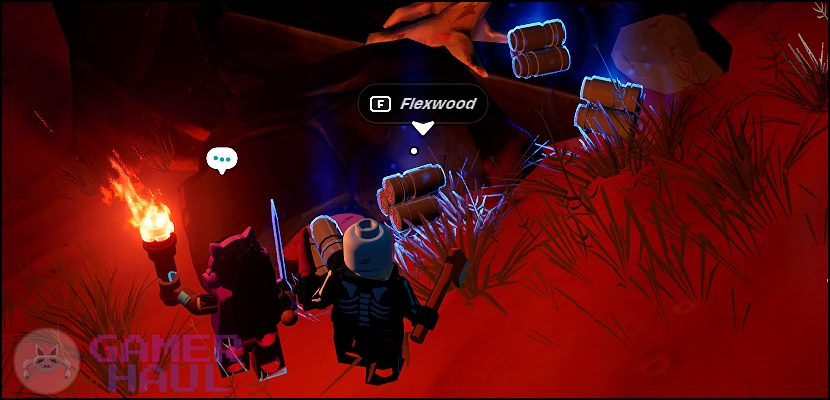 Flexwood Resource farming in LEGO Fortnite