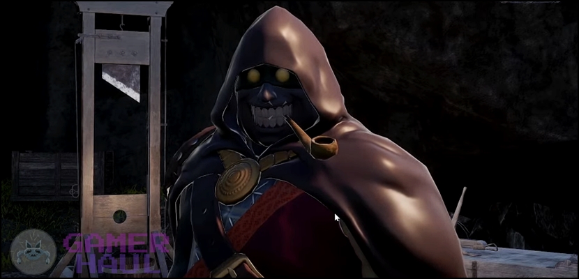 Close-up image of the Black Marketeer, a secret and rare merchant NPC found in Palworld.