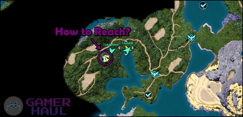 Broncherry Aqua pal location marked in Palworld Map