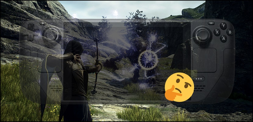 Dragon's Dogma 2 gameplay screenshot displayed on the Steam Deck screen