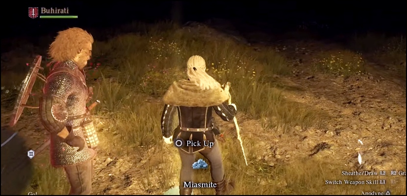 Picking up some Miasmite in Dragon's Dogma 2.